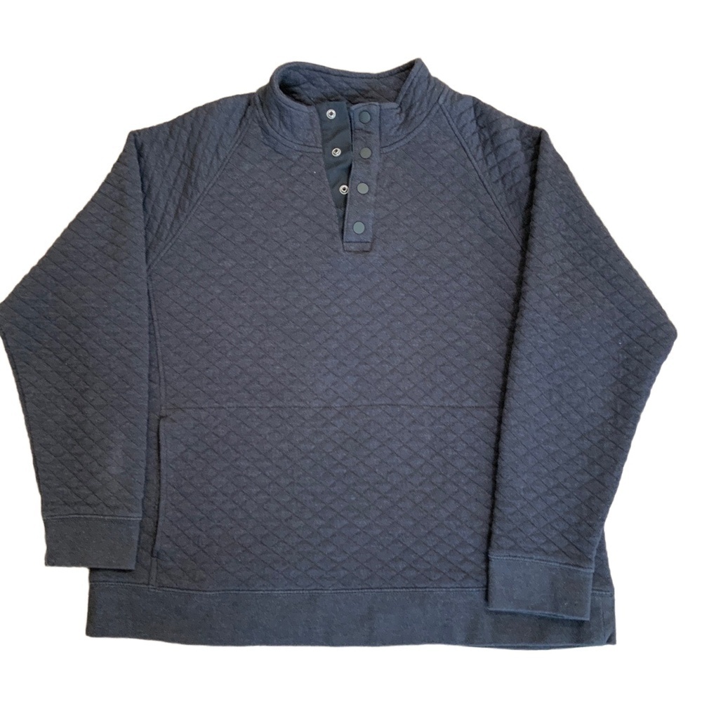 Eddie Bauer Blue Diamond Quilted High Collar Sweatshirt XL‎ Athleisure Gorpcore